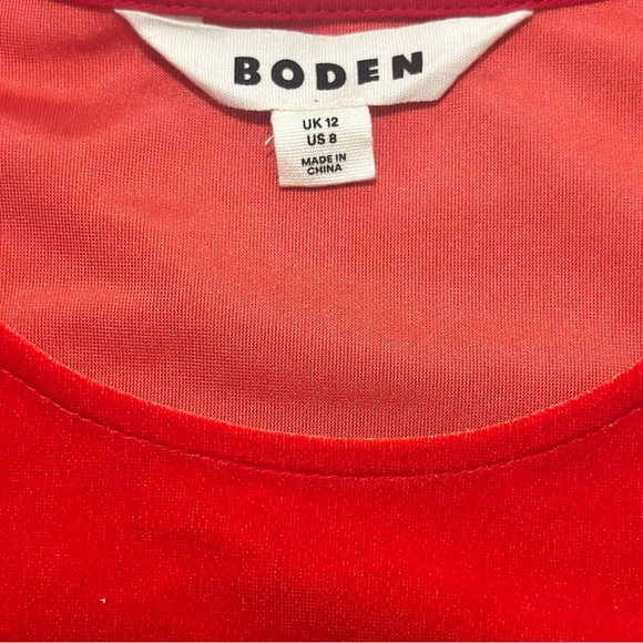 Boden Velvet Tee Shirt in Salsa Women’s 8 - Picture 3 of 6